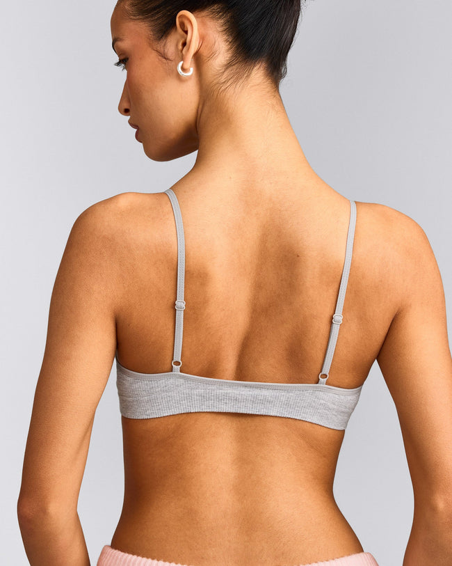 Seamless Strappy Bralette | Grey Marl