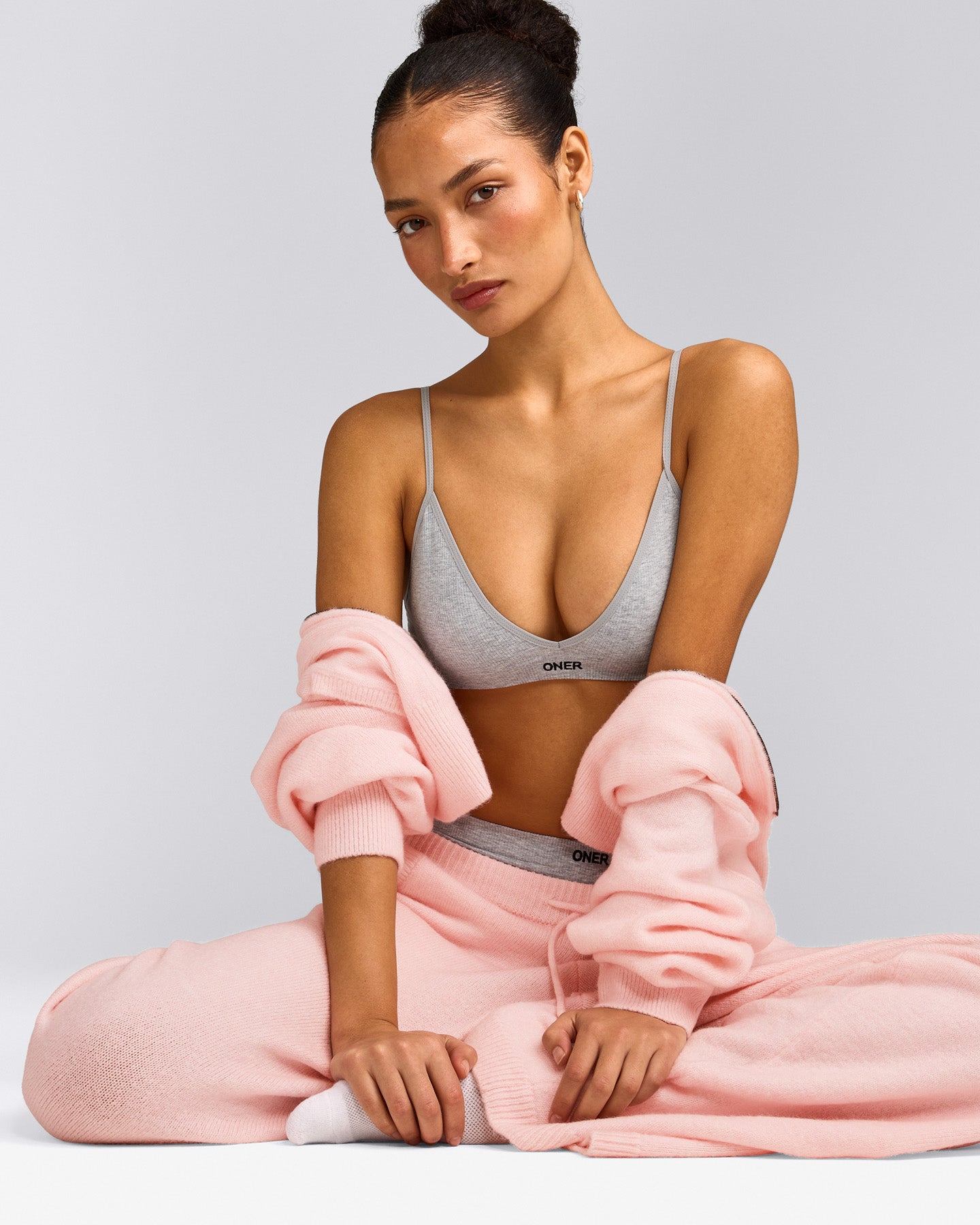 Seamless Strappy Bralette | Grey Marl