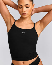 Seamless Strappy Vest | Black