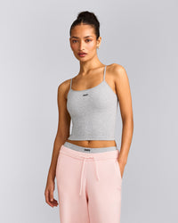 Seamless Strappy Vest | Grey Marl