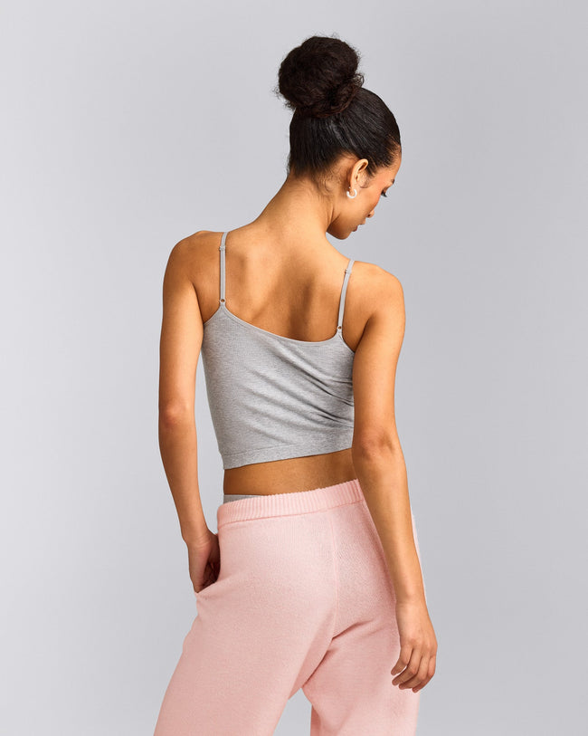 Seamless Strappy Vest | Grey Marl