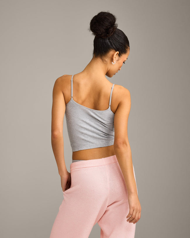 Seamless Strappy Vest | Grey Marl