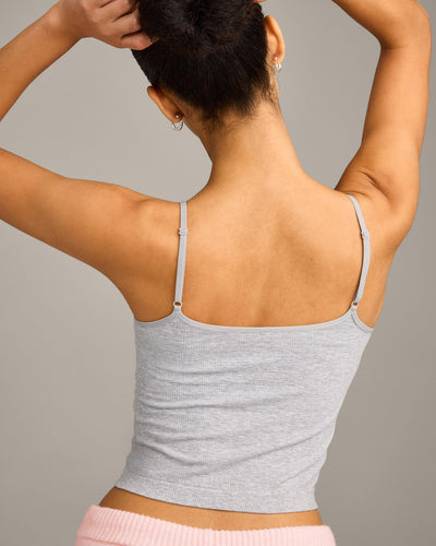 Seamless Strappy Vest | Grey Marl