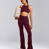 SoftMotion™ Flared Bottoms with Grey Logo | Cherry Lacquer Purple