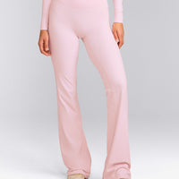 SoftMotion™ Flared Bottoms with Grey Logo | Soft Girl Pink