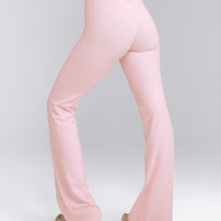 SoftMotion™ Flared Bottoms with Grey Logo | Soft Girl Pink