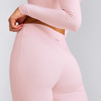 SoftMotion™ Flared Bottoms with Grey Logo | Soft Girl Pink