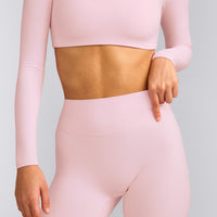 SoftMotion™ Flared Bottoms with Grey Logo | Soft Girl Pink