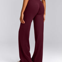SoftMotion™ Straight Leg Bottoms with Grey Logo | Cherry Lacquer Purple