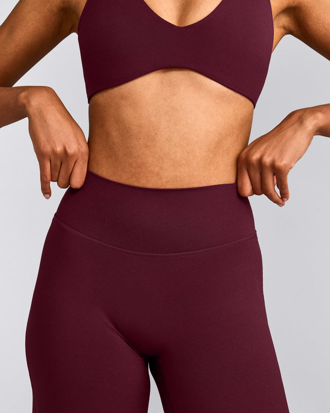 SoftMotion™ Straight Leg Bottoms with Grey Logo | Cherry Lacquer Purple