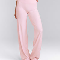 SoftMotion™ Straight Leg Bottoms with Grey Logo | Soft Girl Pink