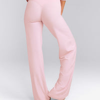 SoftMotion™ Straight Leg Bottoms with Grey Logo | Soft Girl Pink
