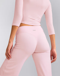 SoftMotion™ Straight Leg Bottoms with Grey Logo | Soft Girl Pink