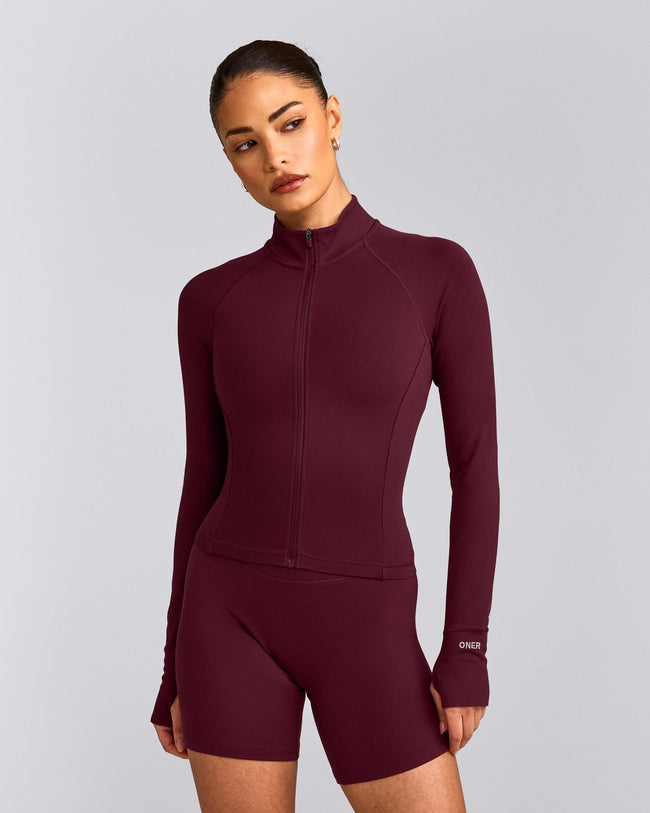 SoftMotion™ Mid Jacket with Grey Logo | Cherry Lacquer Purple