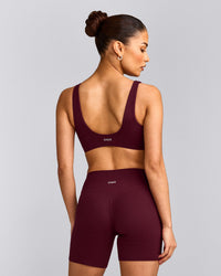 SoftMotion™ Scoop Back Bralette with Grey Logo | Cherry Lacquer Purple