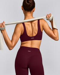 SoftMotion™ Scoop Back Bralette with Grey Logo | Cherry Lacquer Purple