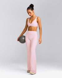 SoftMotion™ Scoop Back Bralette with Grey Logo | Soft Girl Pink