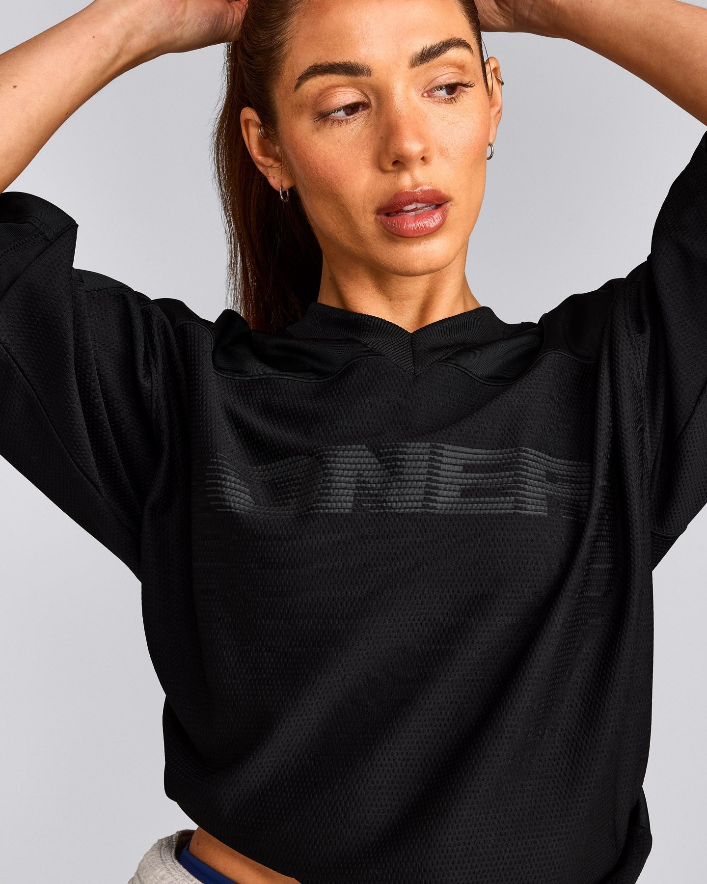 Oversized V Neck T-Shirt with Oner Graphic | Black
