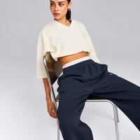 Oversized V Neck T-Shirt with Oner Graphic | Off White