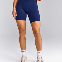 UnifiedMove™ High Waisted Shorts 6" with Reflective Logo | Varsity Blue