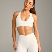 UnifiedMove™ Micro Bralette with Reflective Logo | Marshmallow White