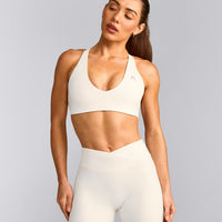 UnifiedMove™ Micro Bralette with Reflective Logo | Marshmallow White