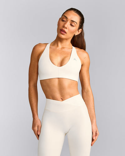UnifiedMove™ Micro Bralette with Reflective Logo | Marshmallow White