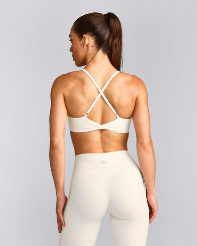 UnifiedMove™ Micro Bralette with Reflective Logo | Marshmallow White