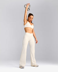UnifiedMove™ Wrap Flared Bottoms with Reflective Logo | Marshmallow White