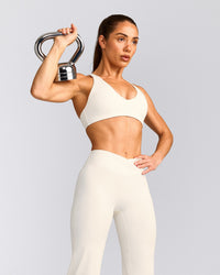 UnifiedMove™ Wrap Flared Bottoms with Reflective Logo | Marshmallow White