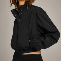 Cropped Bomber Jacket | Black