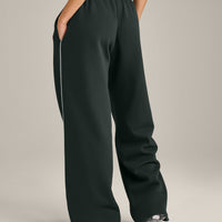 Jersey Tracksuit Straight Leg Joggers | Emerald Noir