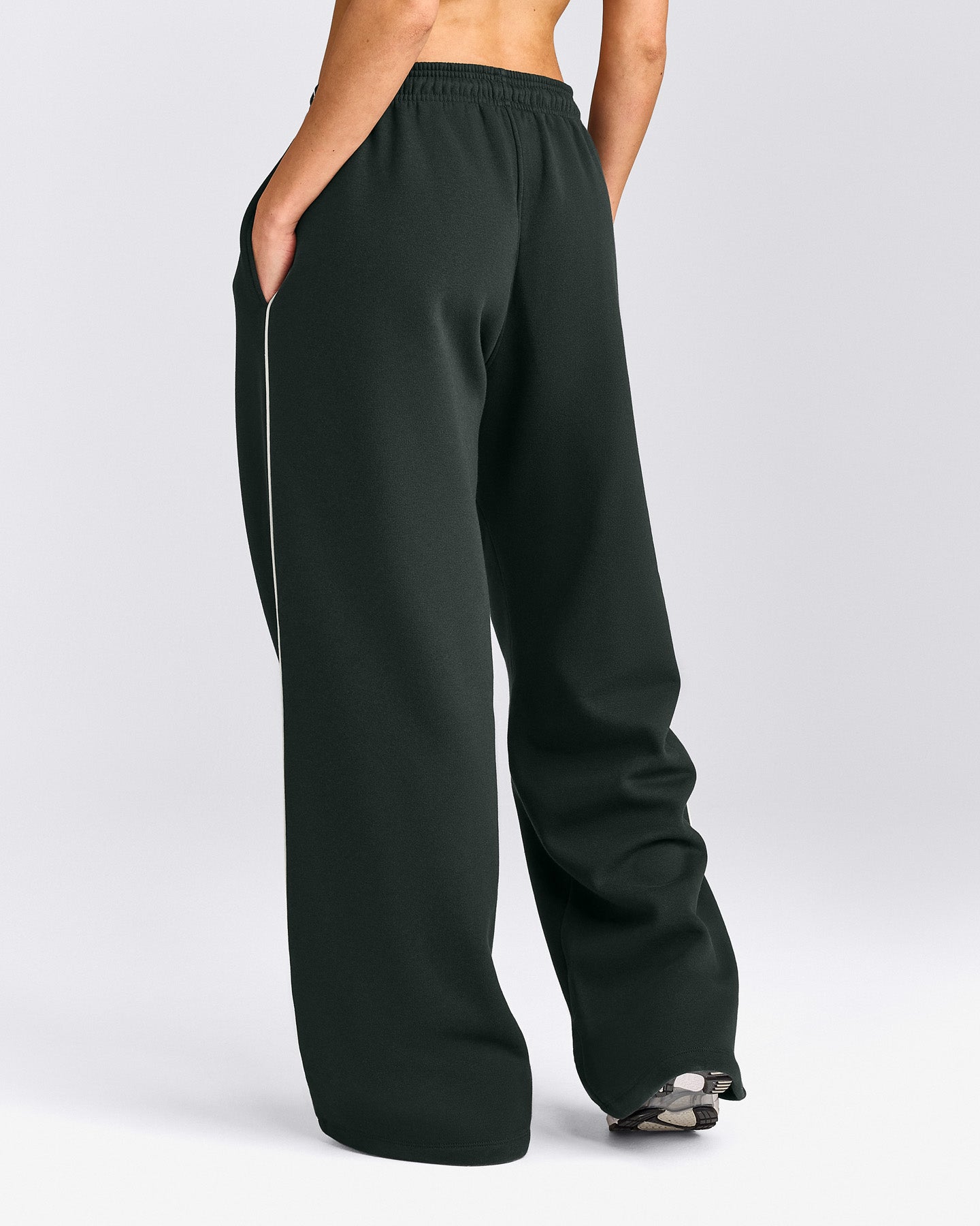 Jersey Tracksuit Straight Leg Joggers | Emerald Noir
