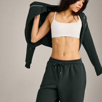 Jersey Tracksuit Straight Leg Joggers | Emerald Noir