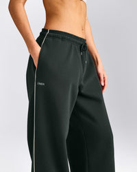 Jersey Tracksuit Straight Leg Joggers | Emerald Noir