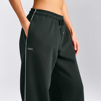 Jersey Tracksuit Straight Leg Joggers | Emerald Noir