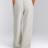Jersey Tracksuit Straight Leg Joggers | Light Grey Marl