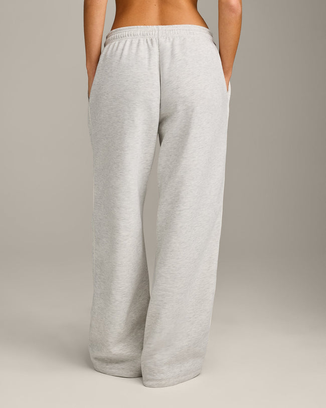 Jersey Tracksuit Straight Leg Joggers | Light Grey Marl