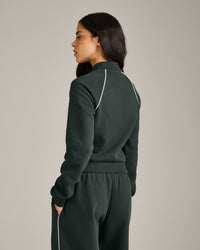 Jersey Tracksuit Zip Through Jacket | Emerald Noir