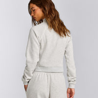 Jersey Tracksuit Zip Through Jacket | Light Grey Marl