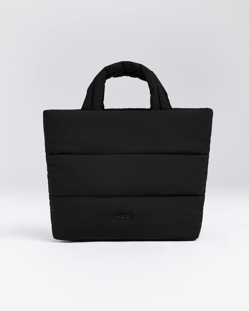 Quilted Midi Tote | Black