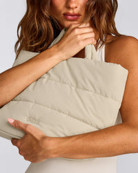 Quilted Midi Tote | Oatmeal