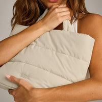 Quilted Midi Tote | Oatmeal