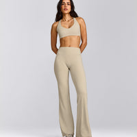 SoftMotion™ Bralette with Grey Logo | Oatmeal