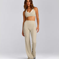 SoftMotion™ Flared Bottoms with Grey Logo | Oatmeal