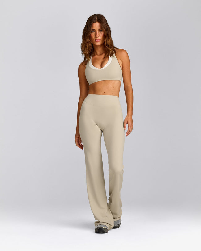 SoftMotion™ Flared Bottoms with Grey Logo | Oatmeal