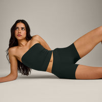 SoftMotion™ Mid Rise Shorts 4" with Grey Logo | Emerald Noir