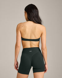 SoftMotion™ Minimal Halter Neck Bralette with Grey Logo | Emerald Noir