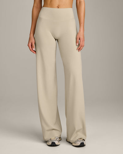 SoftMotion™ Straight Leg Bottoms with Grey Logo | Oatmeal