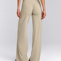 SoftMotion™ Straight Leg Bottoms with Grey Logo | Oatmeal